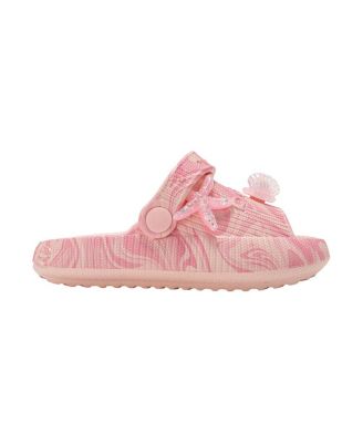 Little Girls Girl's  EVA Comfy Slides - with Cute Marble Print and Charms