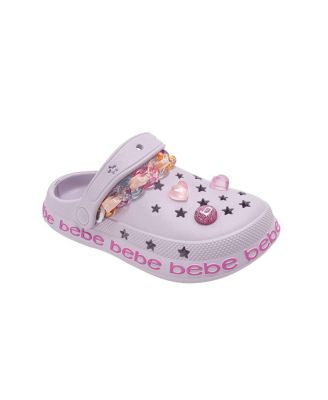 Little Girls EVA Clog with Chain with Logo Grosgrain Ribbon and Charms