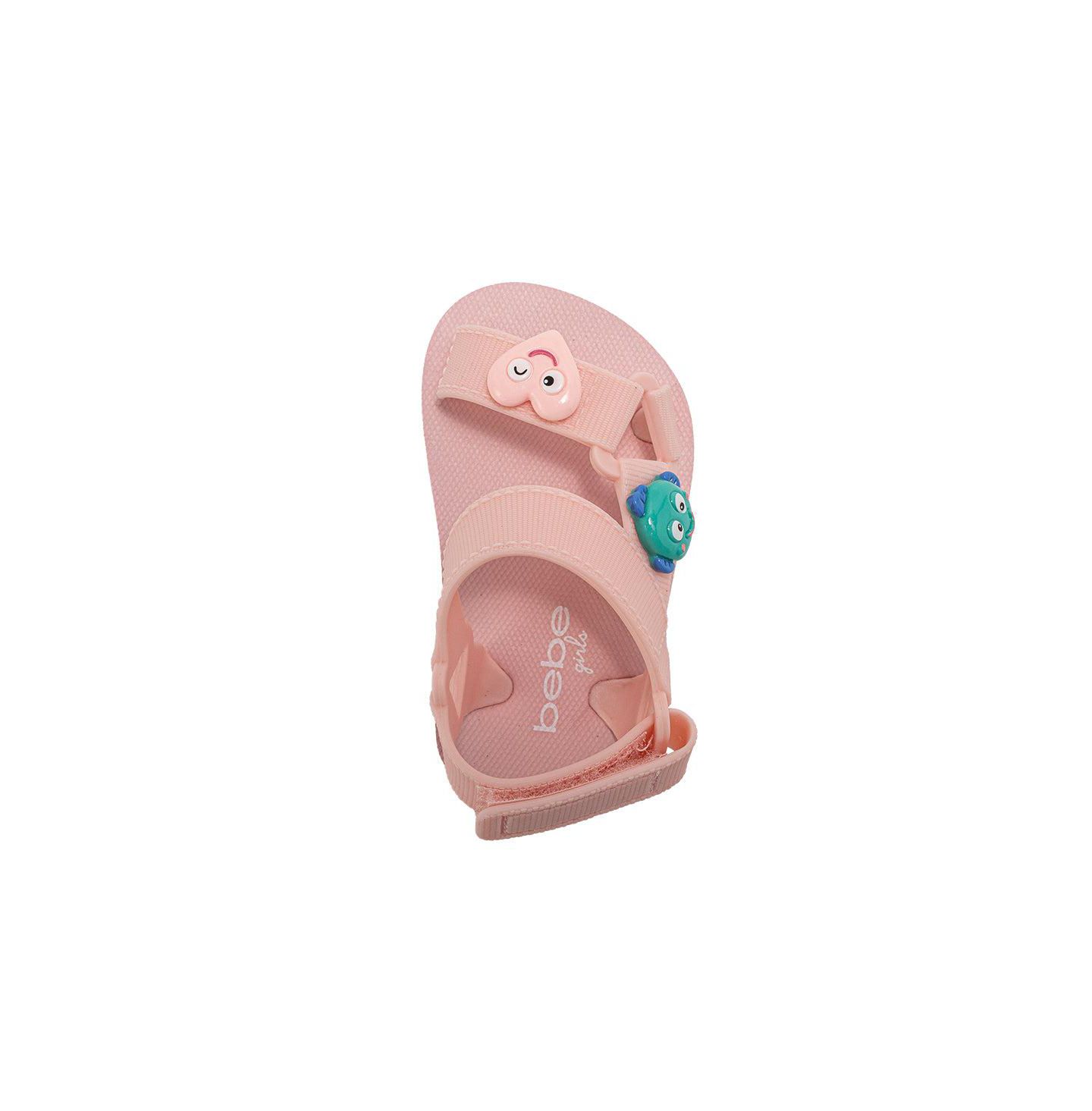 Детские сандалии Bebe из EVA лёгкие, с подвесками-персонажами, для девочки, цвет: Пудровый — фото 6