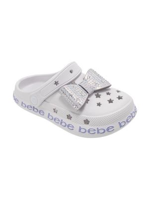 Little Girls EVE Lightweight Clogs - Slip - On with Rhinestone Covered Bow