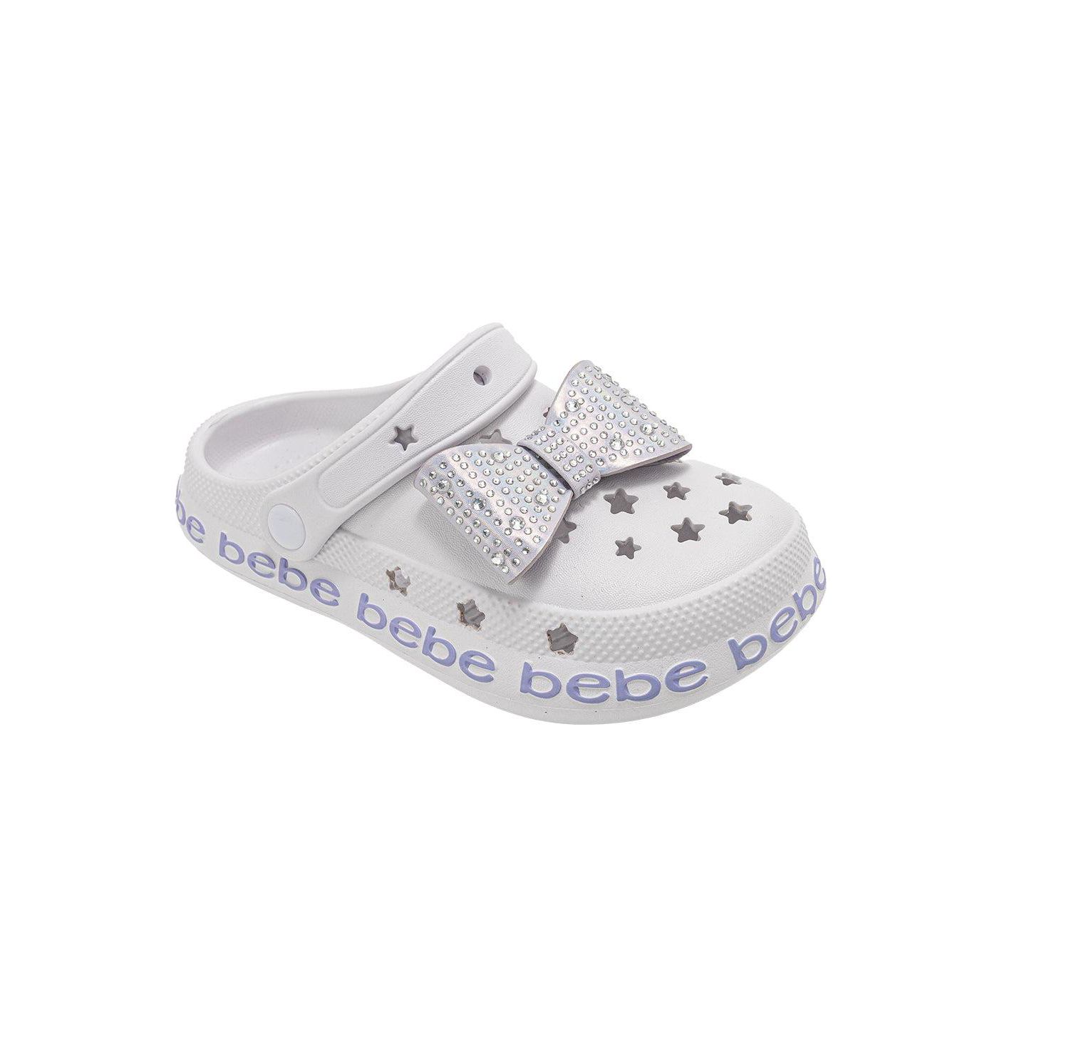 Little Girls EVE Lightweight Clogs - Slip - On with Rhinestone Covered Bow
