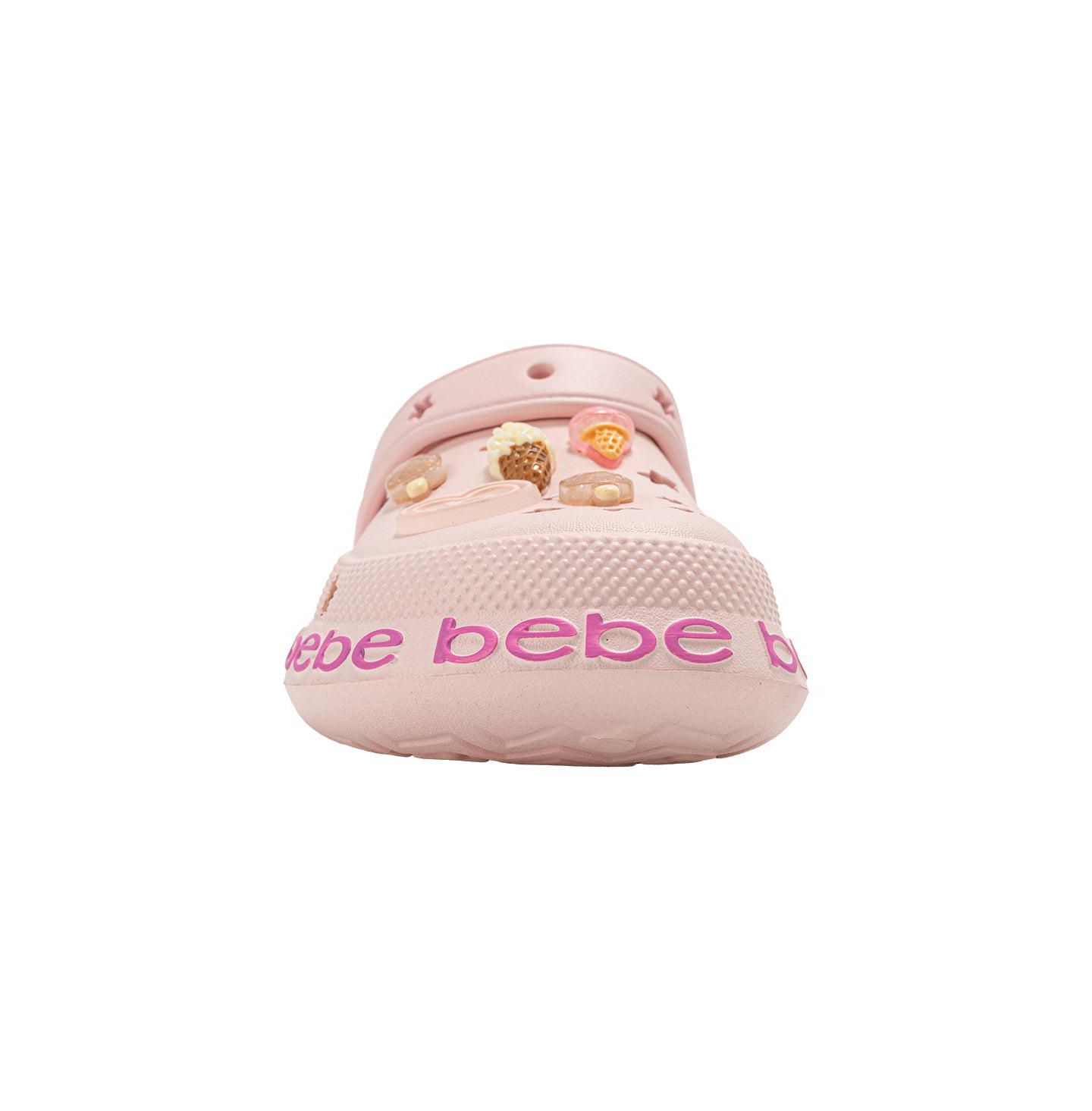 Сабо Bebe EVA Slip - On with Treat and Logo Charms Clogs для девочек, цвет: Пудровый — фото 4