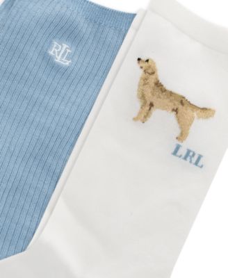 Women's Spring Dog Motif Socks, 2-Pack