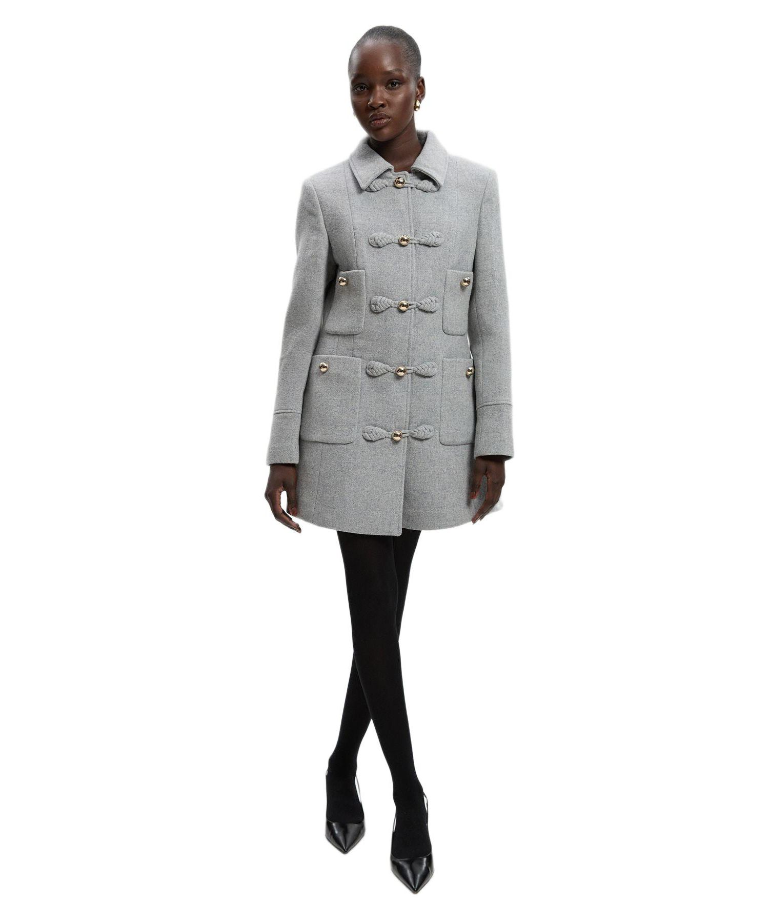 Women's Tailored Knot Detail Midi Coat