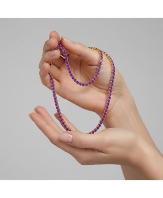 Elegant Sterling Silver 3MM Cubic Zirconia Tennis Necklace