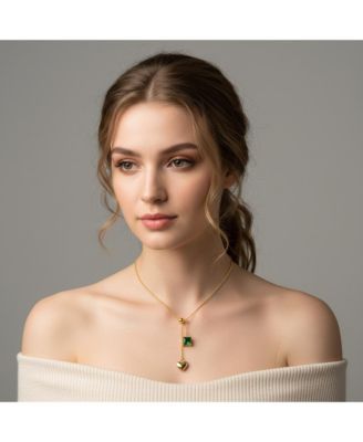 Elegant 14K Gold Plated Heart Y-Shape Elegance Necklace