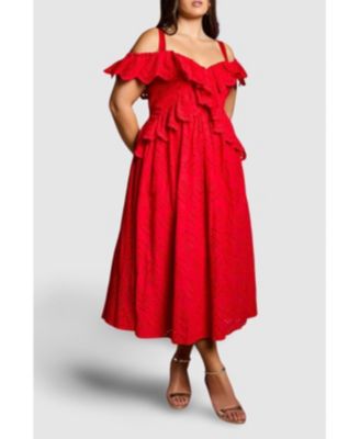 Women's Broderie Midi Dress