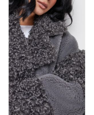 Women's Faux Fur Mix Zip Through Jacket