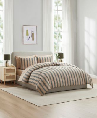Luxury Soft Modern Striped Design 7-Pc. Comforter Set, Full