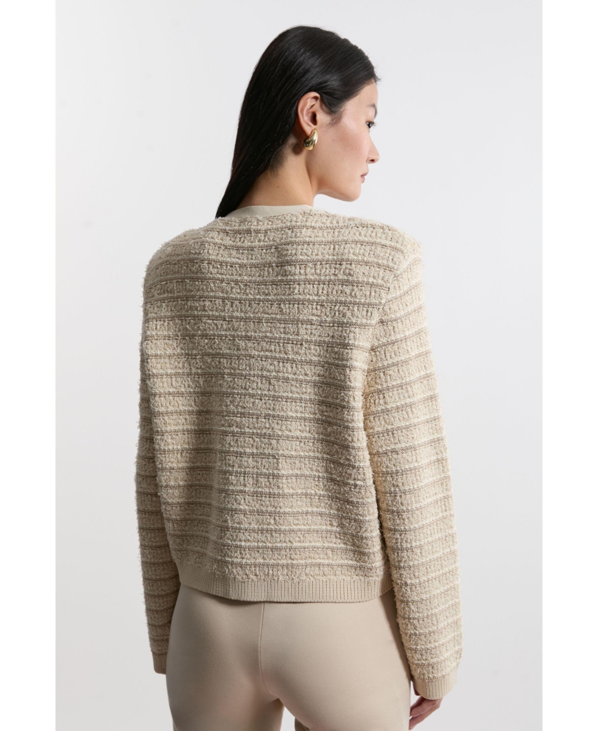 Karen Millen Women's Textured Military Trim Knit Jacket