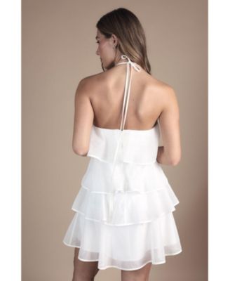 Women's Corsage Halter Bridal Mini Dress