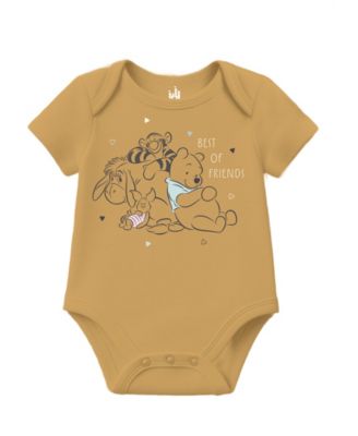 Baby Boys' or Baby Girls' Winnie the Pooh Short-Sleeve Bodysuit, 3-Pack
