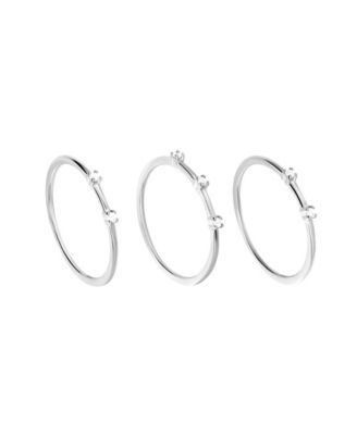 3-Pc. Cubic Zirconia Stackable Ring Set in Sterling Silver
