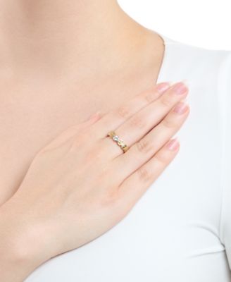 Cubic Zirconia Smiley Face Band Ring