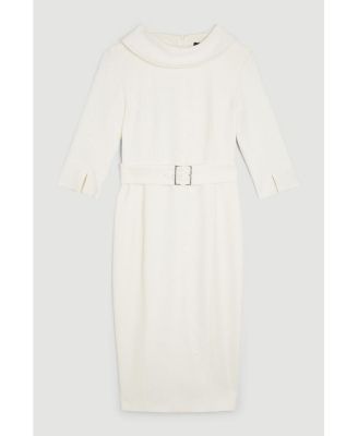 Women's Crepe Roll Neck Pencil Midi Dress