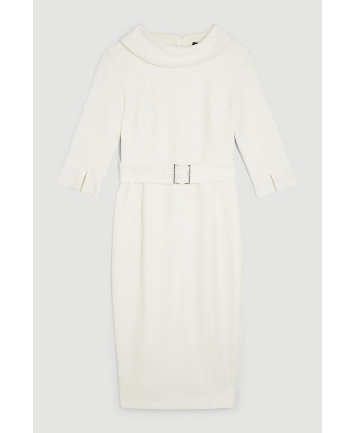 Karen Millen Women's Crepe Roll Neck Pencil Midi Dress