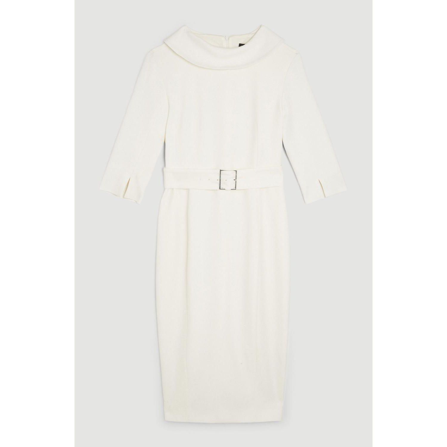 Women's Crepe Roll Neck Pencil Midi Dress