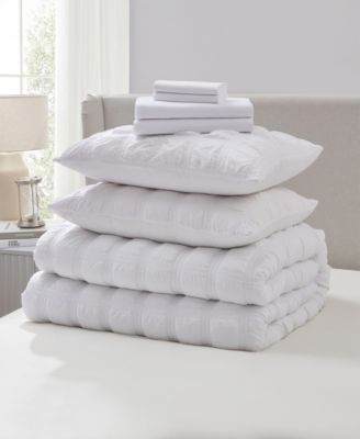 Luxury Soft Seersucker Design 7-Pc. Comforter Set, Queen