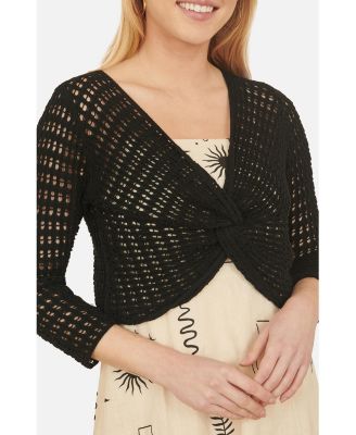 Women's Crochet Cotton Twisted Bolero Top