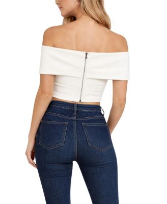 Women's Foldover Zip-Front Bandeau Top