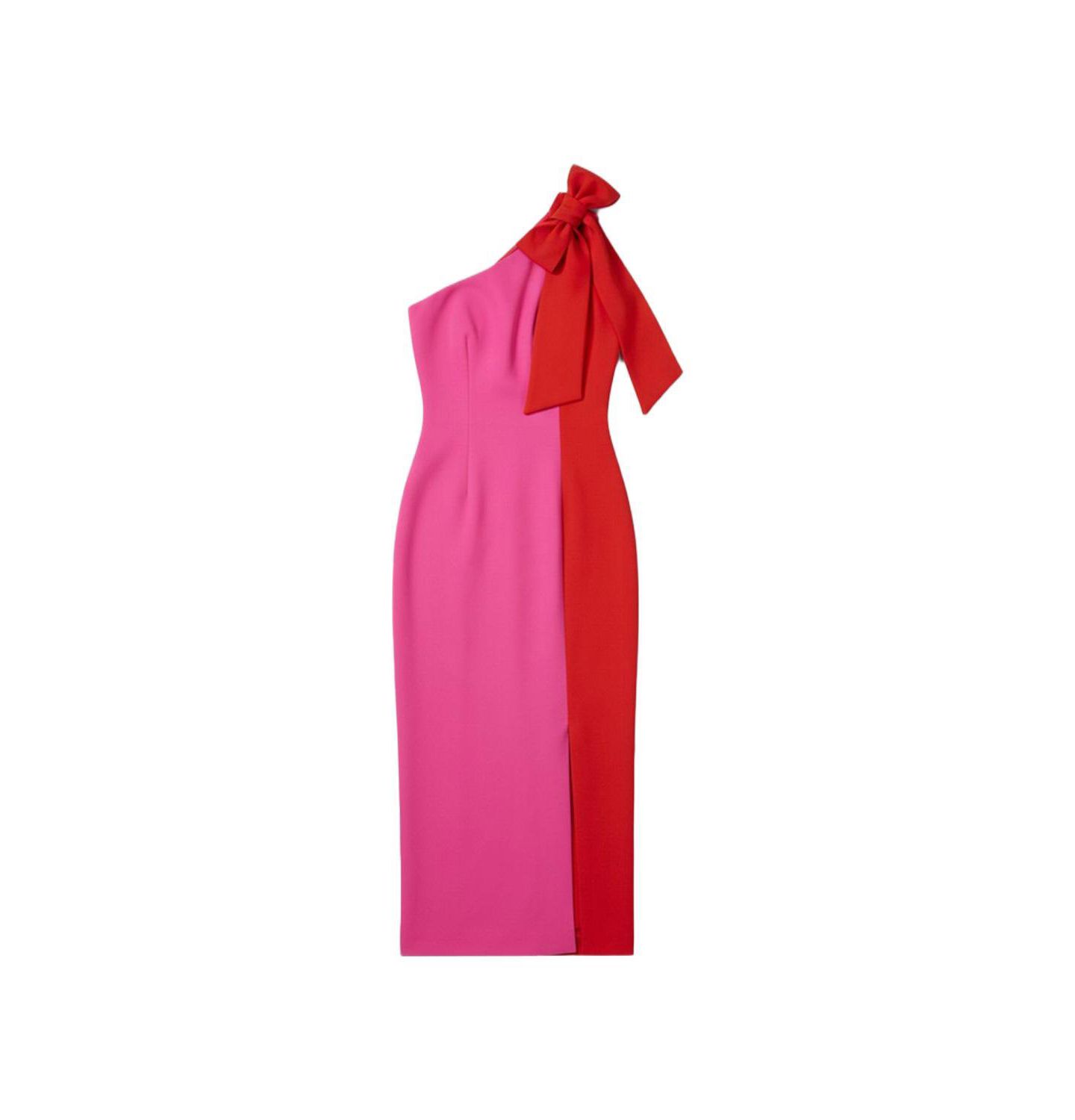 Женское платье Karen Millen Soft Tailored Bow Tie-Neck Midi, цвет: Розовый — фото 2