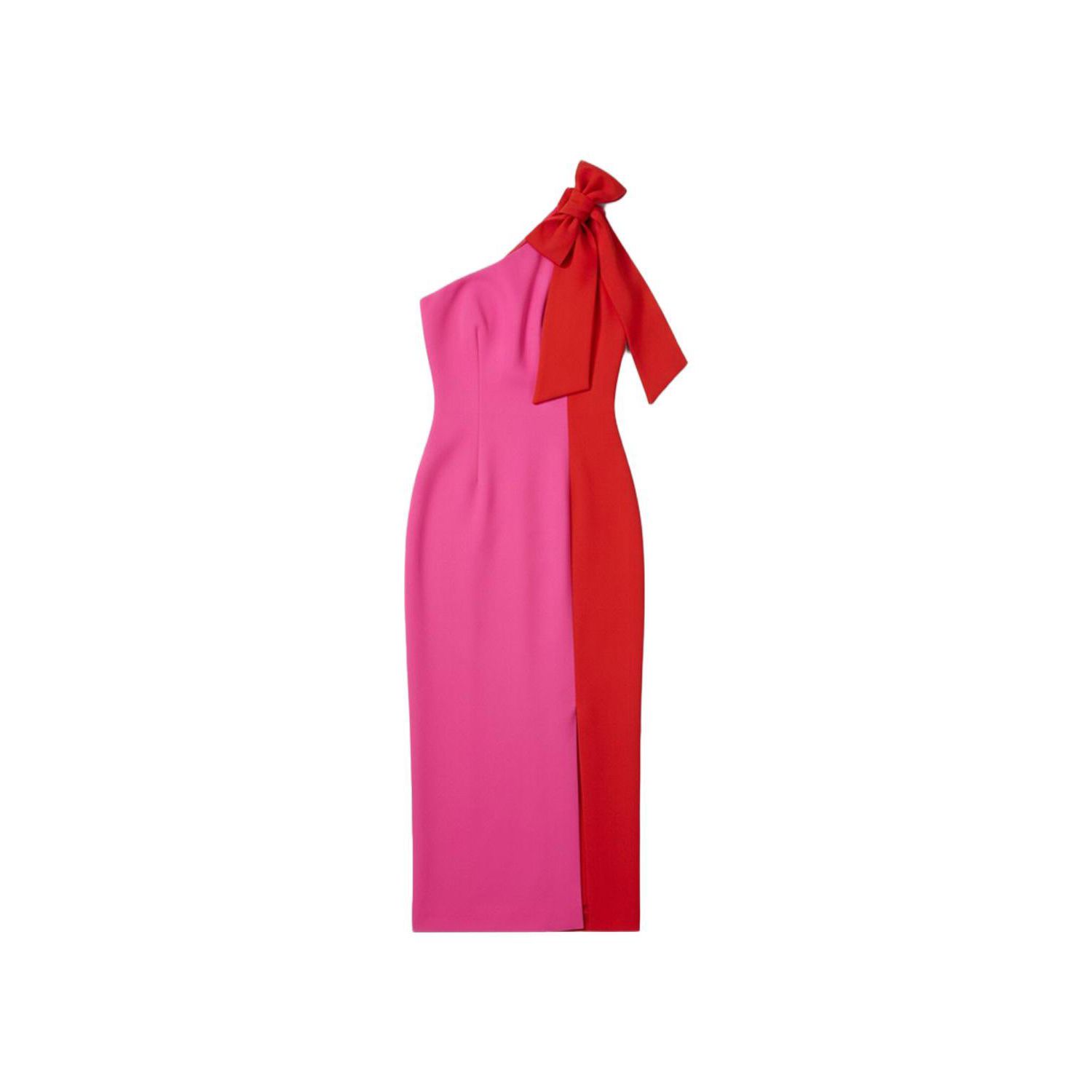 Women's Soft Tailored Bow Tie-Neck Midi Dress