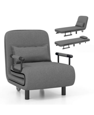 3-in-1 Convertible Sofa Bed with 5-Position Adjustable Backrest & Lumbar Pillow