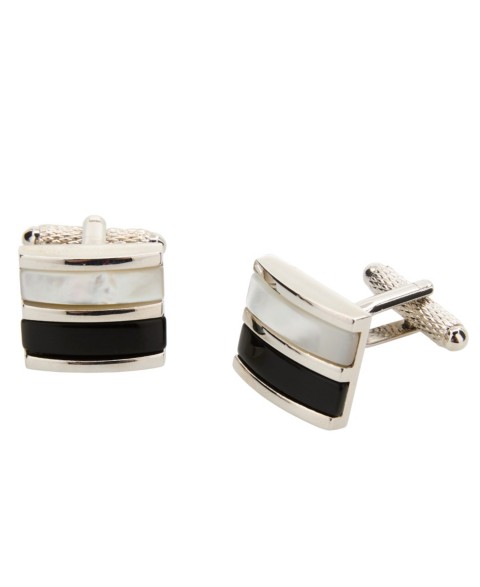 Мужские аксессуары Perry Ellis Portfolio Men's Genuine Shell Obsidian Square Cufflinks