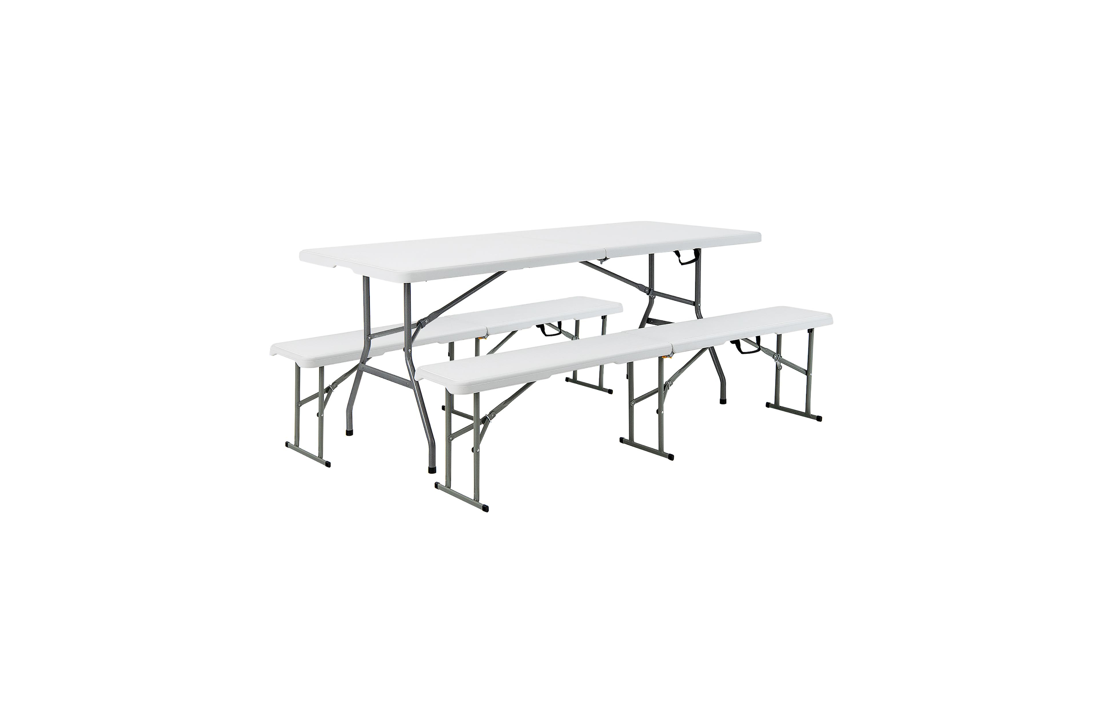 Outdoor Camping Table Set Folding Picnic Long Table with 2 Bench Seats