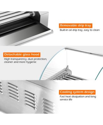 18 Hot Dog Hotdog 7 Roller Grill Cooker Machine w/ Cover