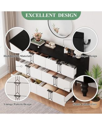 6 Drawers Dresser for Bedroom, Modern Wooden Dresser with Deep Drawers, Chest of Drawers