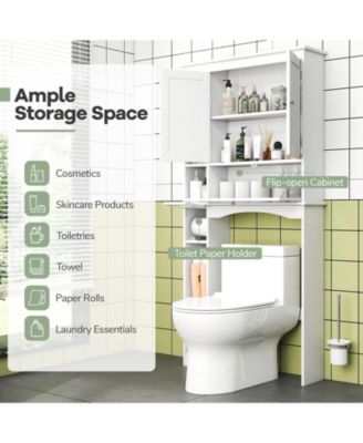 Over the Toilet Storage Cabinet Bathroom Storage Organizer with Toilet Paper Holder