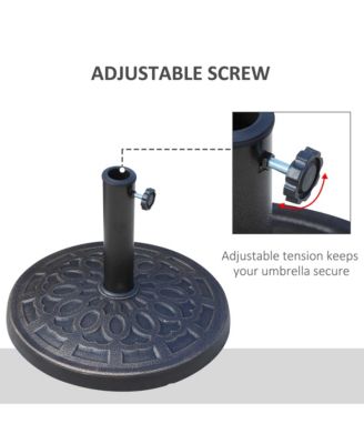 17" Round Decorative Resin Rose Umbrella Pole Holder w/ Finish