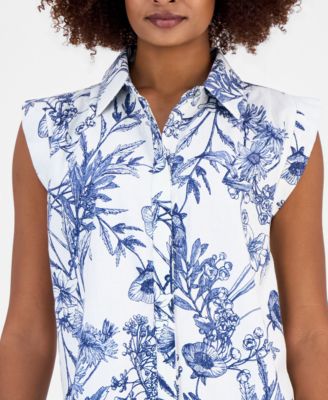 Women's Extended-Shoulder Sleeveless Blouse