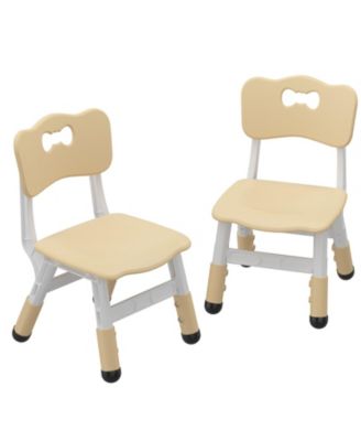 Adjustable Kids Chair 2 Pack,3 Level Height Adjustable Anti-Slip Plastic Toddler Chair