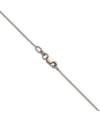 Solid 18k White Gold Italian Polished 0.9mm Cable Chain Necklace - 16 -20 Inches