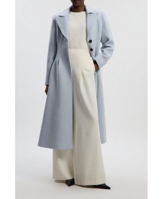 Women's Corset Detail Full Skirted Maxi Coat