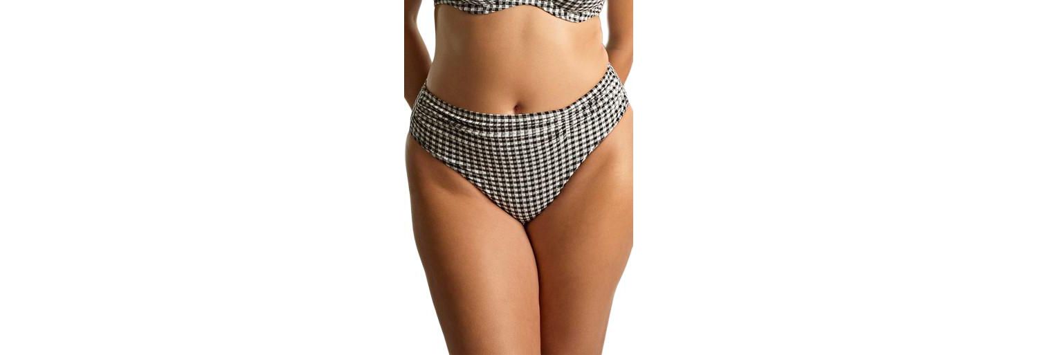 Women's Gingham High Cut Bikini Bottom