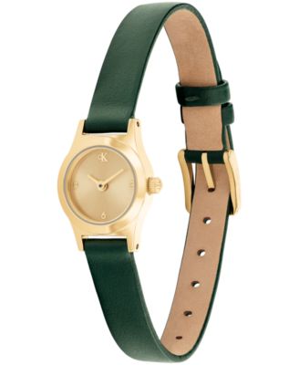 Women's CK Contemporary Green Leather Strap Watch, 18mm