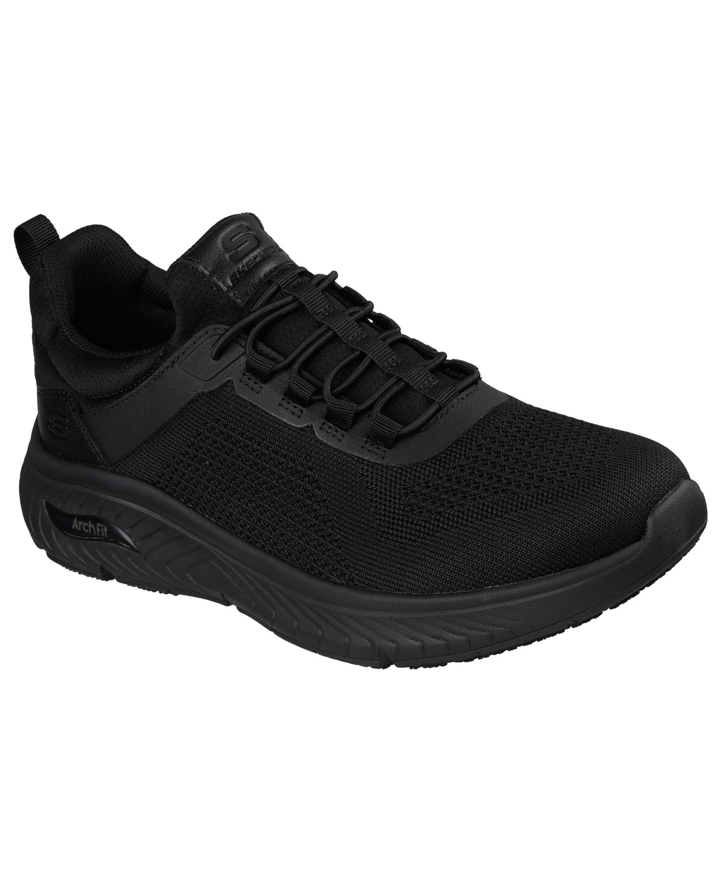 Мужские кроссовки Skechers Work Slip Resistant: Arch Fit Crosser - Rowynn Casual Work Sneakers, цвет: Чёрный — фото 1