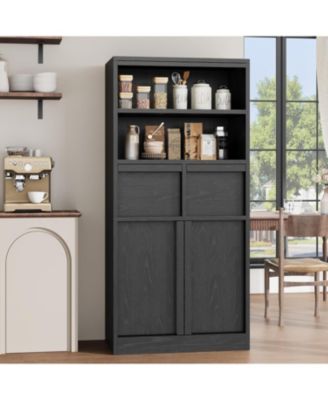 Tall Freestanding Bathroom Cabinet, 51" H, Doors & 2 Drawers, Organizer for Bathroom, Living Room, Kitchen & Pantry