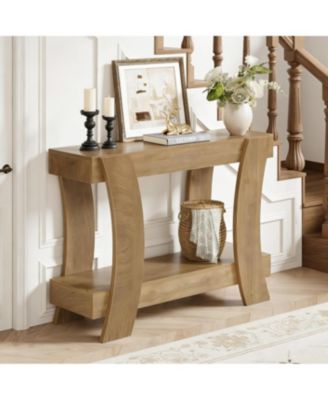 47-Inch Console Table for Entryway, 2-Tier Farmhouse Wooden Sofa Table