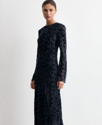 Women's Bell Sleeves Devore Dress