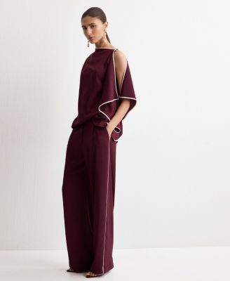 Women's Contrast Stripe Straight Pants