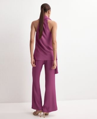 Women's Satin Straight-Fit Pants