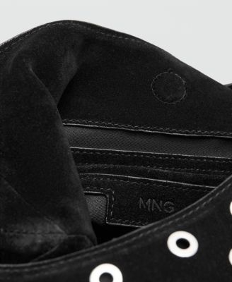 Women's Eyelets Detail Leather Drawstring Bag