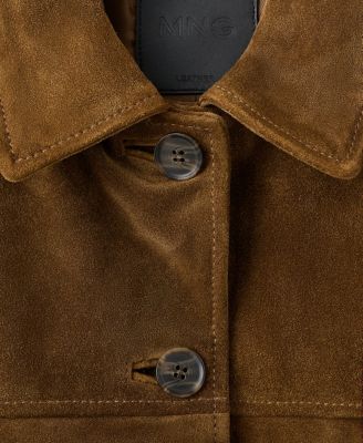 Women's Buttons Suede Leather Jacket