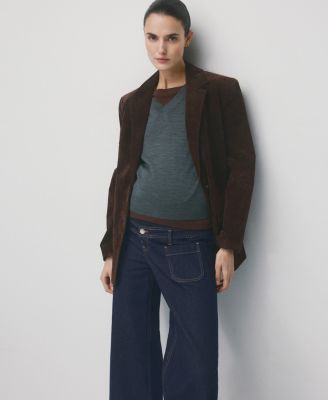 Women's Pockets Wide Leg Maternity Jeans