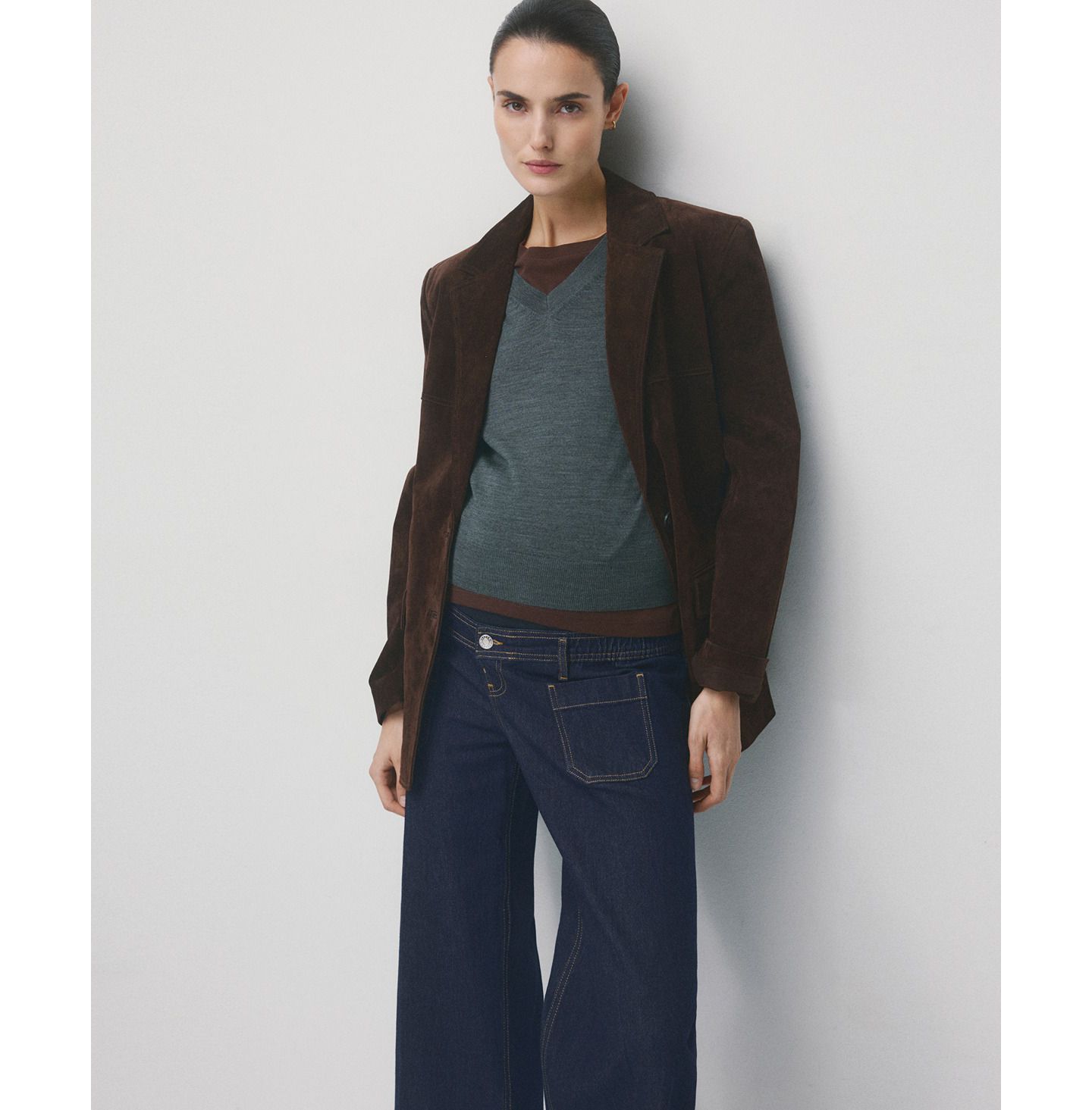 Женские джинсы MANGO Pockets Wide Leg Maternity, цвет: Синий — фото 5