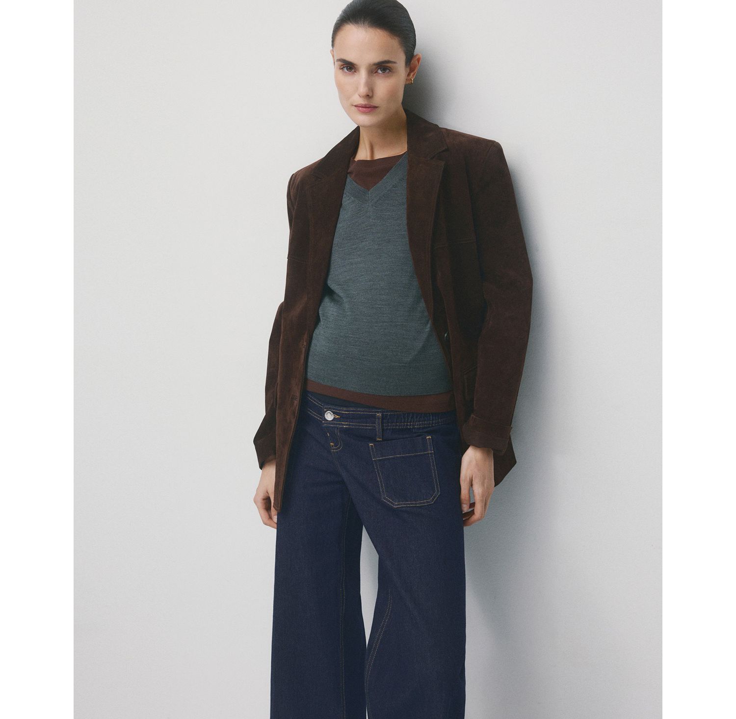 Women's Pockets Wide Leg Maternity Jeans
